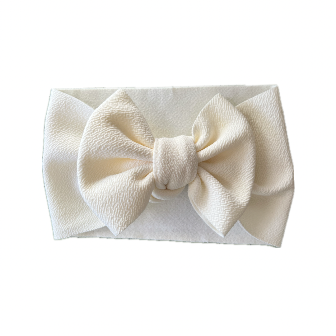 Oversized Cream Bow Headband