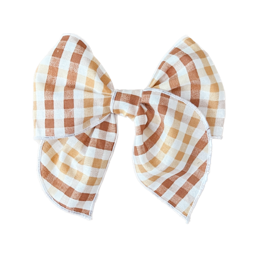 Fall Gingham Hair Bow