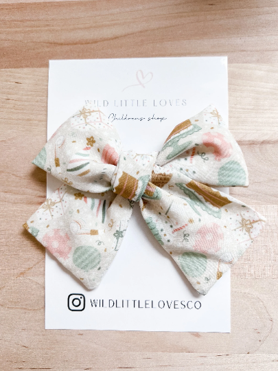 Boho girls birthday bow