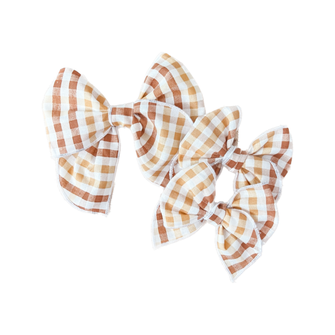 Fall Gingham Hair Bow