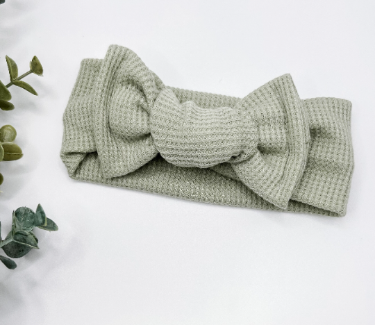 Waffle baby bow headband