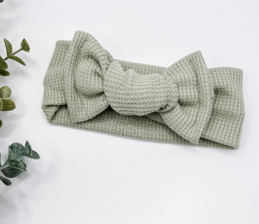 Waffle baby bow headband