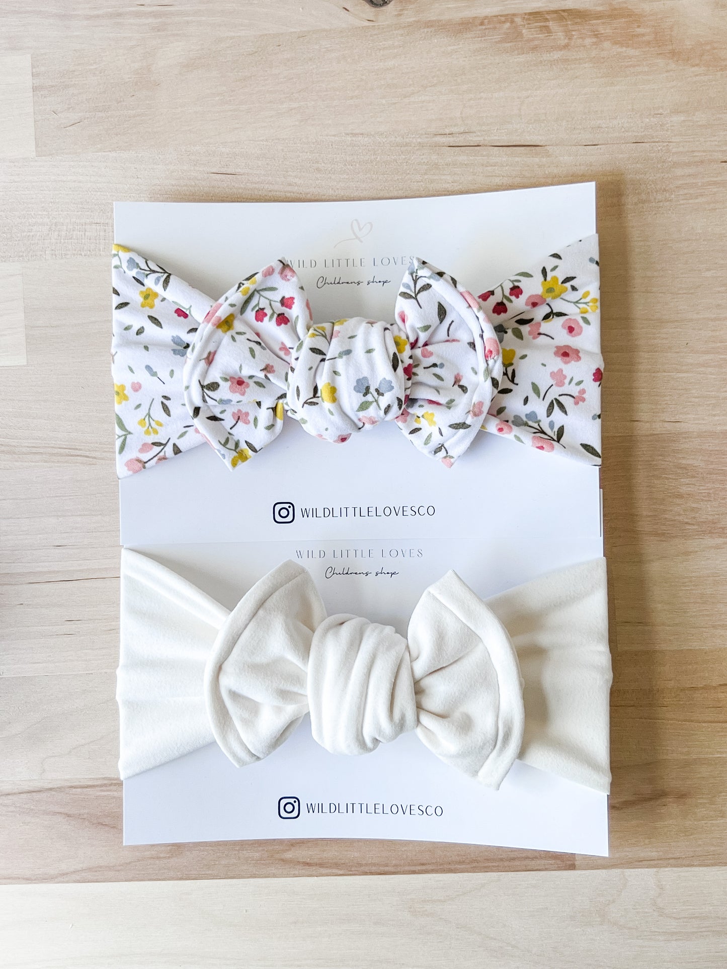 Baby bow headband set